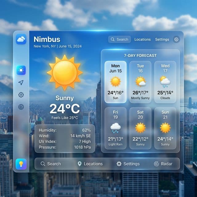 Nimbus Weather App - Real-time weather monitoring with a clean interface